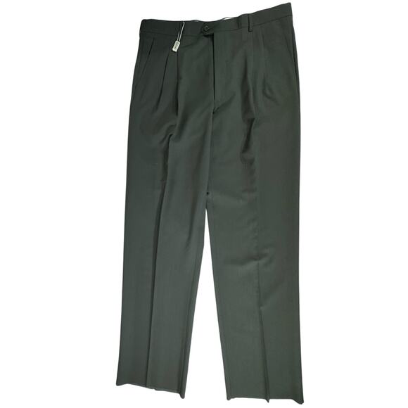 Lanificio Mario Zegna 54 (37x35) Gray Viscose High Rise Pleated Unhemmed Italy - Picture 1 of 9